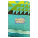 Beaver State Pendleton Woolen Mills reversible wool blanket and plush blanket