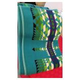 Beaver State Pendleton Woolen Mills reversible wool blanket and plush blanket