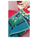 Beaver State Pendleton Woolen Mills reversible wool blanket and plush blanket