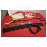 Rai Freed snakeskin belt, belts, clutch and makeup bag