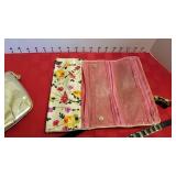 Rai Freed snakeskin belt, belts, clutch and makeup bag