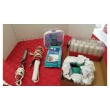 Clairol curlers, curling irons and cap