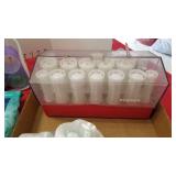 Clairol curlers, curling irons and cap