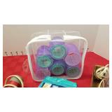 Clairol curlers, curling irons and cap