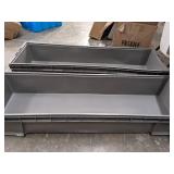 Straight Wall Container, Gray, 7 1/2 inH x 48 inL x 15 inW