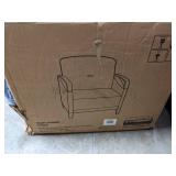 OSP Home Furnishings Main Street Woven Indigo Chair with Interlace Weave Fabric and Espresso Finish Wood Arms by Ave Six