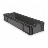 Straight Wall Container, Gray, 7 1/2 inH x 48 inL x 15 inW