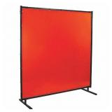 Transparent Vinyl Welding Screen, 6 ft H x 8 ftW x 0.014 in Thick, Orange