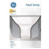 GE Incandescent 250-Watt, Br40 Clear Heat Lamp Light Bulb, 4 Year Life, E26 Medium Base, 6pk