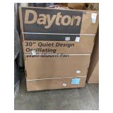 24 in, Light-Duty Quiet-Design Industrial Fan, Oscillating, Stationary, Wall, 115V AC