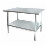 Retail: $375 Fixed Height Work Table, Stainless Steel, 24 in Depth, 34 1/2 in Height, 48 in Width,600 lb Load Cap