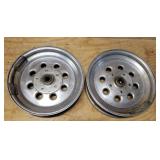 Pair Aluminum Funny Car rims with Anglia spindles