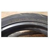 Used Dunlop Sportmax D218F 120/70 ZR 17 M/C 58W Front Motorcycle Tire mounted on 3 Point Painted Aluminum rim w/brake plates