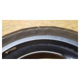 Used Michelin Radial Pilot Sport 190/50 ZR 17 73w Rear Motorcycle Tire mounted on 3 Point Painted Aluminum rim (worn spots in tread)
