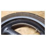 Used Michelin Radial Pilot Sport 190/50 ZR 17 73w Rear Motorcycle Tire mounted on 3 Point Painted Aluminum rim (worn spots in tread)