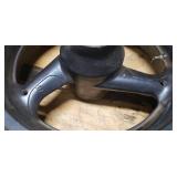 Used Michelin Radial Pilot Sport 190/50 ZR 17 73w Rear Motorcycle Tire mounted on 3 Point Painted Aluminum rim (worn spots in tread)