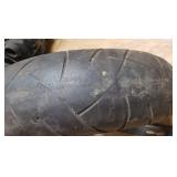 Used Michelin Radial Pilot Sport 190/50 ZR 17 73w Rear Motorcycle Tire mounted on 3 Point Painted Aluminum rim (worn spots in tread)