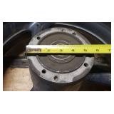 Used Michelin Radial Pilot Sport 190/50 ZR 17 73w Rear Motorcycle Tire mounted on 3 Point Painted Aluminum rim (worn spots in tread)