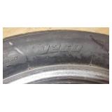 New Avon AM23 V260 140/80 VB16 Rear Motorcycle Tire mounted on a spoked chrome rim