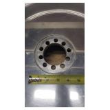 Used Metzeler ME 880 Marathon Steel Radial 240-40 R 18 m-c (79V) Rear Motorcycle Tire mounted on a solid chrome rim