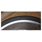 New Avon AV72 COBRA 300-35 VR 18 (87V) Rear Motorcycle Tire mounted on a spoked cast alloy chrome rim