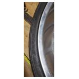 New Avon AV72 COBRA 300-35 VR 18 (87V) Rear Motorcycle Tire mounted on a spoked cast alloy chrome rim