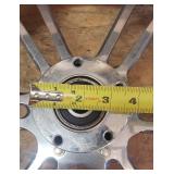 Used Chrome Plated Motorcycle Rim w/Hub (19.25 in. diameter and 4.125 in. width) ~ some chrome plating damage see pix