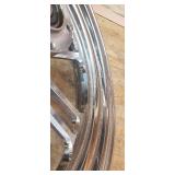Used Chrome Plated Motorcycle Rim w/Hub (19.25 in. diameter and 4.125 in. width) ~ some chrome plating damage see pix