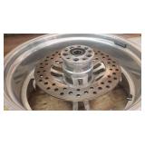 Used Billet Aluminum Rear Motorcycle Rim w/Hub (19.125 in. diameter and 9.25 in. width) ~ see pix for more info