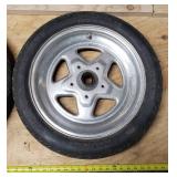 Pair new TI2570 -D15 UniRoyal Hideaway 4 ply tires on Aluminum race rims with Anglia spindles