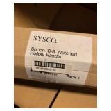 New Pack of 6 Sysco Spoon S-S Notched w/ Hollow Handle