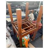 Wooden Table w/ 2 Matching Side Tables