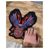 Large American Firefighter Flaming Eagle Patch