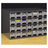 Akro-Mils 28-Drawer Steel Parts Craft Storage Cabinet Hardware Organizer, 19228, (17-Inch W x 11-Inch D x 11-Inch H), Gray Cabinet, Gray Drawers