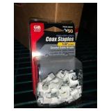 Brand New Box of Coaxial Staples 5 Cards of 50