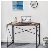 40 in. Rectangular Walnut Writing Desk w/ Adjustable Height Feature