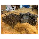 Metal Popery Star Holder and a set of 4 Metal Nesting Trays