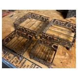 Metal Popery Star Holder and a set of 4 Metal Nesting Trays