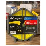 New Shakespeare Heavy Duty Tri-Edged Trimmer Line .105” diameter 180ft. High performance cutting, universal fit, and comes with a bonus line cutter attachment 