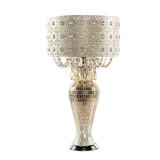 Solvang Multicolor Jeweled Metal and Mosaic Base Table Lamp with Cascading Crystals