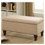 Kinfine USA Nailhead Trim Storage Bench