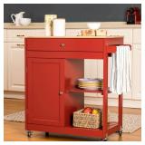 Glitzhome 35"H Modern 2 shelf Kitchen Island Cart with Rubber Wooden Top Retail:$182.49