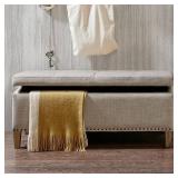 Madison Park Tessa Taupe Tufted Top Storage Bench Retail:$139.99