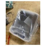 IRIS Large Split-Hood Litter Box with Scoop and Grate, Blue