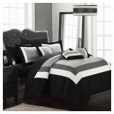 Chic Home CS1464-AN Duke Comforter Set, Queen, Black