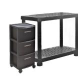 MQ 2-Tier Storage Shelf with Rolling Storage Cart Retail:$119.99