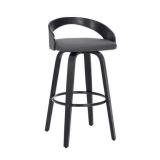 Carson Carrington Solavagen Walnut Upholstered Wood Bar Stool Retail:$201.49