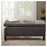 Madison Park Tessa Charcoal Tufted Top Storage Bench- Retail:$121.99