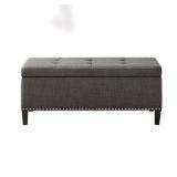 Madison Park Tessa Charcoal Tufted Top Storage Bench- Retail:$121.99