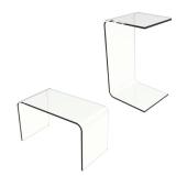 Acrylic Side Table Clear and Modern C-Style Vertical End Table by Lavish Home- Retail:$130.99